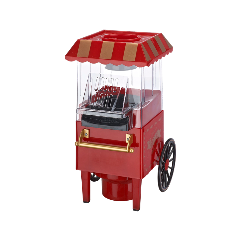 Mini máquina de pipoca estilo carrinho de 1200 W para uso doméstico Mini máquina de pipoca estilo carrinho de 1200 W para uso doméstico